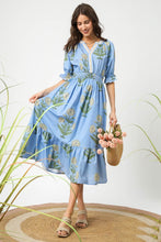 Load image into Gallery viewer, Umgee Bold Floral Print Midi Dress in Periwinkle Mix

