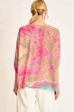 Load image into Gallery viewer, Umgee Mixed Print 3/4 Long Sleeve Top in Pink/Green
