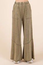 Load image into Gallery viewer, Mittoshop Mineral Washed Wide Leg Pants in Olive
