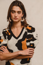 Load image into Gallery viewer, BiBi Animal Print Lightweight Knit Sweater in Leopard

