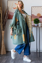 Load image into Gallery viewer, Oli &amp; Hali OVERSIZED Flower Patched Open Front Cardigan in Sage
