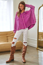 Load image into Gallery viewer, Davi &amp; Dani Mixed Waffle Knit and Slub Knit Top in Orchid
