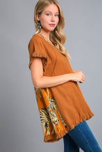 Load image into Gallery viewer, Umgee Satin Back Zebra Print Top in Ochre

