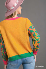 Load image into Gallery viewer, Umgee Colorblock Leopard Pullover Sweater in Sunray Mix
