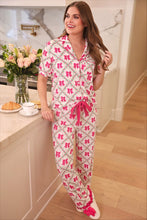 Load image into Gallery viewer, Jess Lea Pretty Lattice Bow Ruffle Pajama Set in Multi

