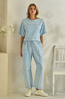 Veveret Knit Easy Set in Light Blue