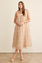 Load image into Gallery viewer, In February Blossom Floral Embroidery Midi Dress in Mocha Dress In February   
