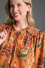 Load image into Gallery viewer, Umgee Mixed Floral Print Top in Camel
