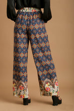 Load image into Gallery viewer, Umgee Wide Fit Mixed Print Bottoms with Elastic Waistband &amp; Side Pockets in Teal Mix
