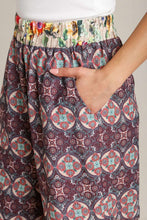 Load image into Gallery viewer, Umgee Wide Fit Mixed Print Bottoms with Elastic Waistband &amp; Side Pockets in Maroon Mix
