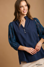 Load image into Gallery viewer, Umgee Boxy Cut Halter Ruffle V-Neck Top in Midnight
