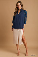 Load image into Gallery viewer, Umgee Boxy Cut Halter Ruffle V-Neck Top in Midnight
