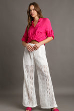Load image into Gallery viewer, Umgee Crochet Lace Fabric Pants in Off White
