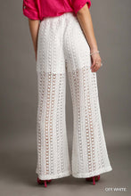 Load image into Gallery viewer, Umgee Crochet Lace Fabric Pants in Off White
