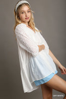 Umgee Baby Doll Tunic Top in Off White