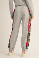 Jodifl Animal Contrast Accent Casual Sweatpants in Heather Grey