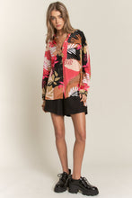 Load image into Gallery viewer, J.nna Multi Print Button Down Top in Clay Garden Shirts &amp; Tops J.nna   
