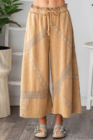 Oli & Hali Terry Knit Pants with Lace Trim in Coffee
