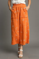 Umgee French Terry Waistband Bottoms in Burnt Orange