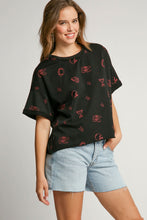 Load image into Gallery viewer, Umgee French Terry Graphic Top *GAME DAY STYLE!* in Black
