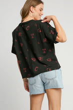 Load image into Gallery viewer, Umgee French Terry Graphic Top *GAME DAY STYLE!* in Black
