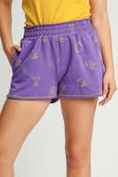 Umgee French Terry Shorts in Purple
