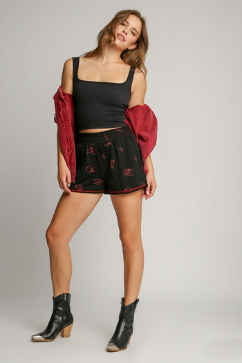 Umgee French Terry Shorts in Black