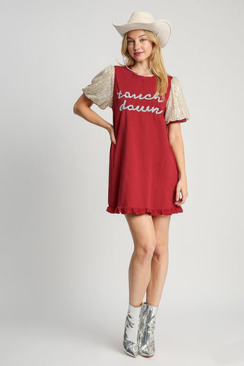 Umgee Sequin Mini Dress *GAME DAY STYLE!* in Wine