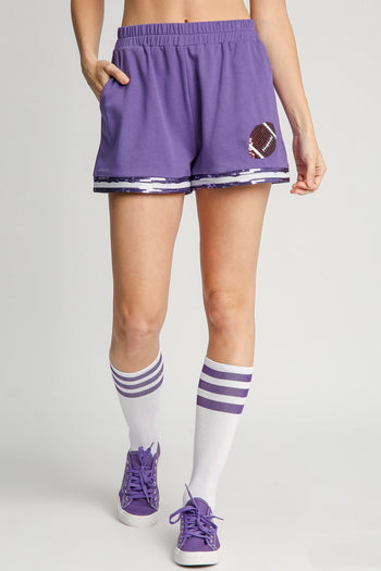 Umgee French Terry Shorts *GAME DAY STYLE*! in Purple