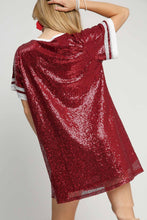 Load image into Gallery viewer, Umgee Round Neck Mini Dress GAME DAY STYLE in Burgundy
