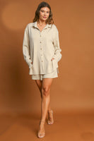 Umgee LuxeKnit Twofer Romper in Ecru