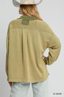Umgee Luxeknit Shacket in Light Olive
