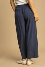 Load image into Gallery viewer, Umgee High Waisted Embellished Linen Pants in Navy
