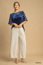 Load image into Gallery viewer, Umgee High Waisted Embellished Linen Pants in Oatmeal
