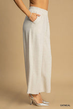 Load image into Gallery viewer, Umgee High Waisted Embellished Linen Pants in Oatmeal
