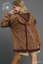 Load image into Gallery viewer, Umgee Hooded French Terry Tunic Top in Chocolate
