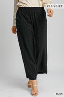 Umgee High Waisted Embellished Linen Pants in Black