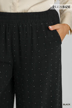 Load image into Gallery viewer, Umgee High Waisted Embellished Linen Pants in Black
