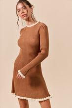 Load image into Gallery viewer, So Me FITTED Ribbed Sweater Mini Dress in Caramel
