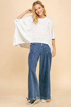 Load image into Gallery viewer, Davi &amp; Dani OVERSIZED Solid Color Top with Pearl Embellishments in Heather Cream
