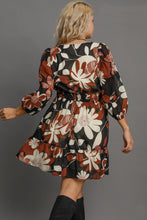 Load image into Gallery viewer, Umgee Fall Floral Printed Dress in Rust Mix
