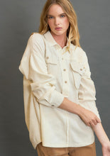 Load image into Gallery viewer, Umgee Linen Blend Half Button Down Top in Oatmeal

