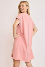 Load image into Gallery viewer, Umgee French Terry Peace Mini Dress in Pink
