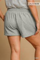 Umgee Luxeknit Sweatshorts in Heather Grey