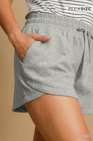 Umgee Luxeknit Sweatshorts in Heather Grey