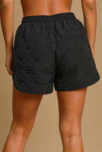 Load image into Gallery viewer, Umgee Ribbon Embroidered Quilted Shorts in Black
