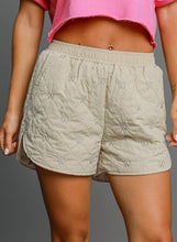 Load image into Gallery viewer, Umgee Ribbon Embroidered Quilted Shorts in Cream
