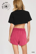 Load image into Gallery viewer, Umgee Double Tucked Cupro Drawstring Shorts in Rose
