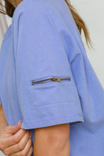 Load image into Gallery viewer, Umgee Rinse Washed Raglan Top in Periwinkle

