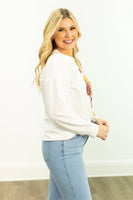 Grace+Emma Teddy Bear Santa Sweatshirt in White